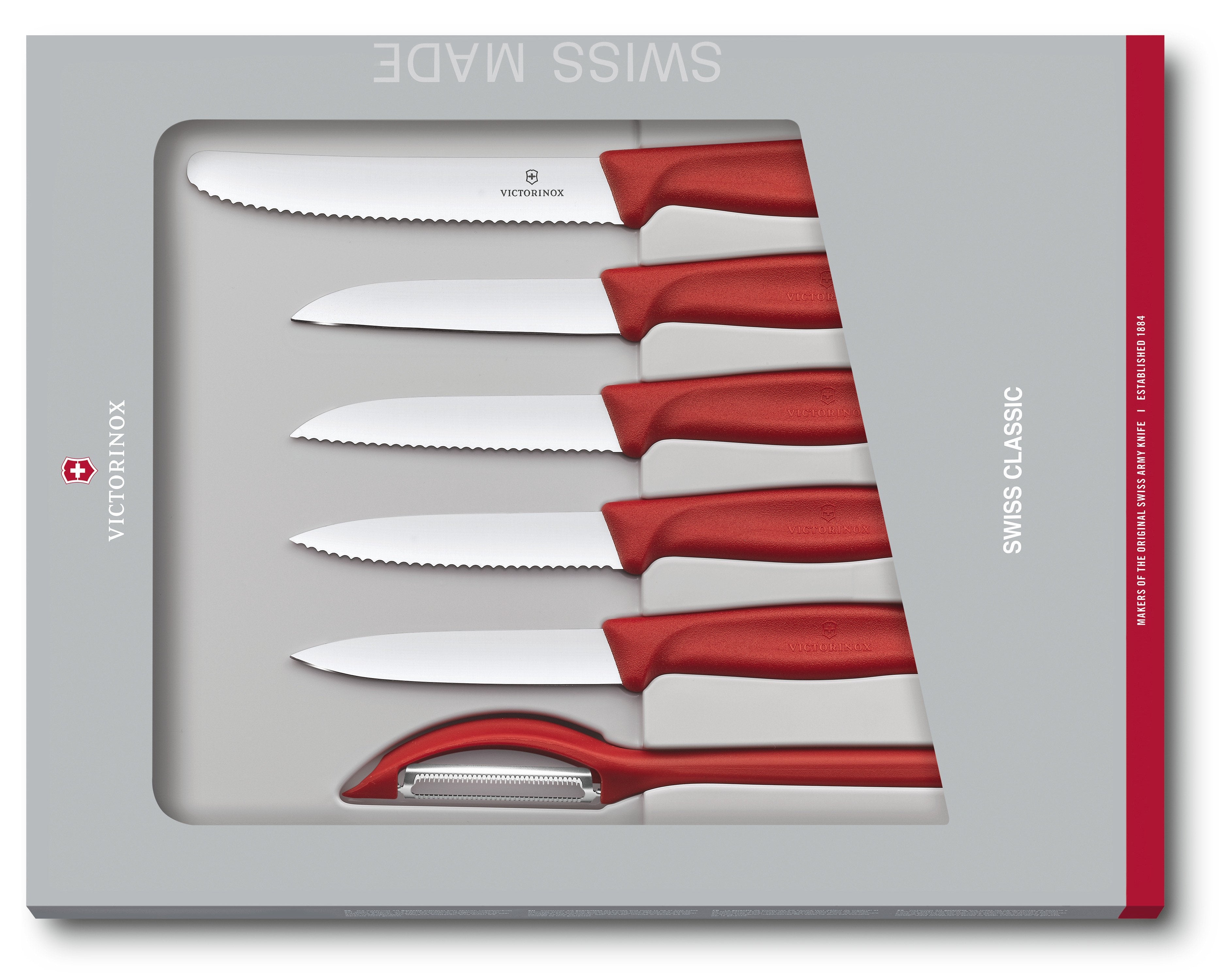 Victorinox Swiss Classic 6 Piece Paring Knife Set Red