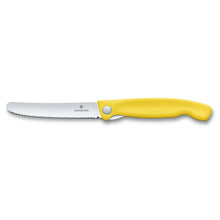 Load image into Gallery viewer, Folding Paring Knife Wavy Blade Yellow Handle Victorinox