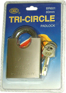 Padlock - Top Security Stainless Steel #BR601 60mm Tri-Circle