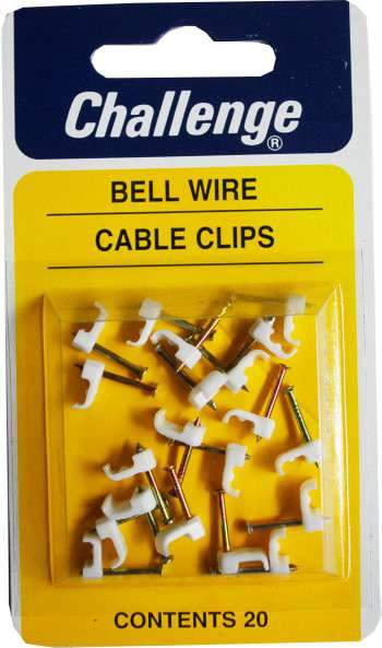 Cable Clips - 20pce Blister Pack Bell Challenge