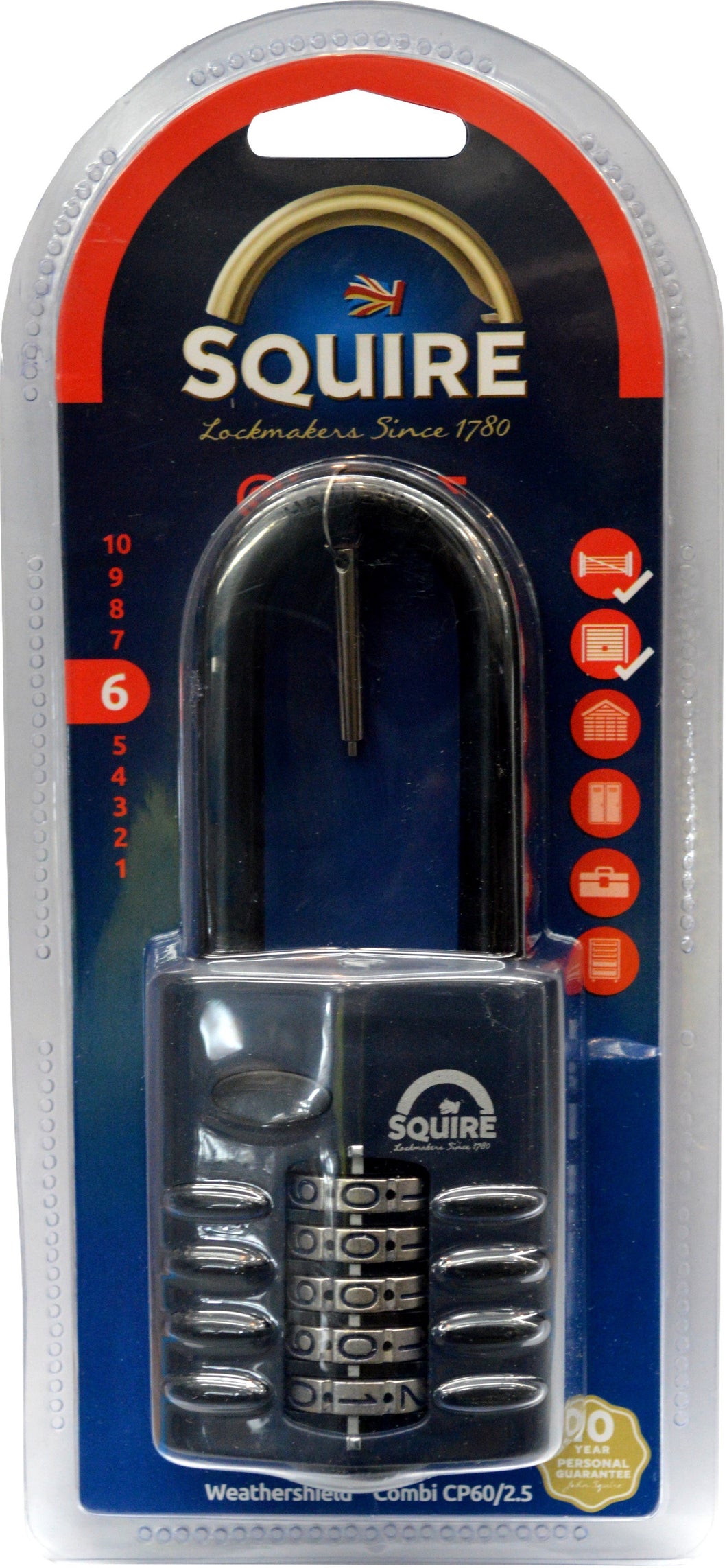 Combination Padlock - 63mm Shackle #CP60/25 60mm Squire