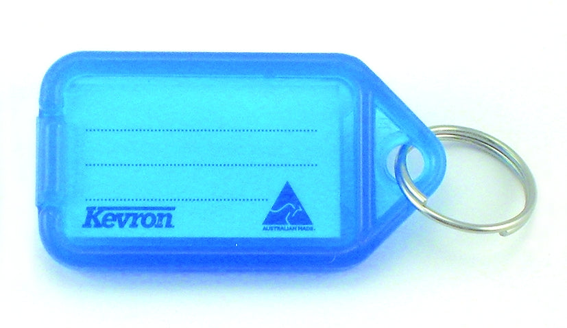 Key Tag Holder with Label - Loose Blue Kevron