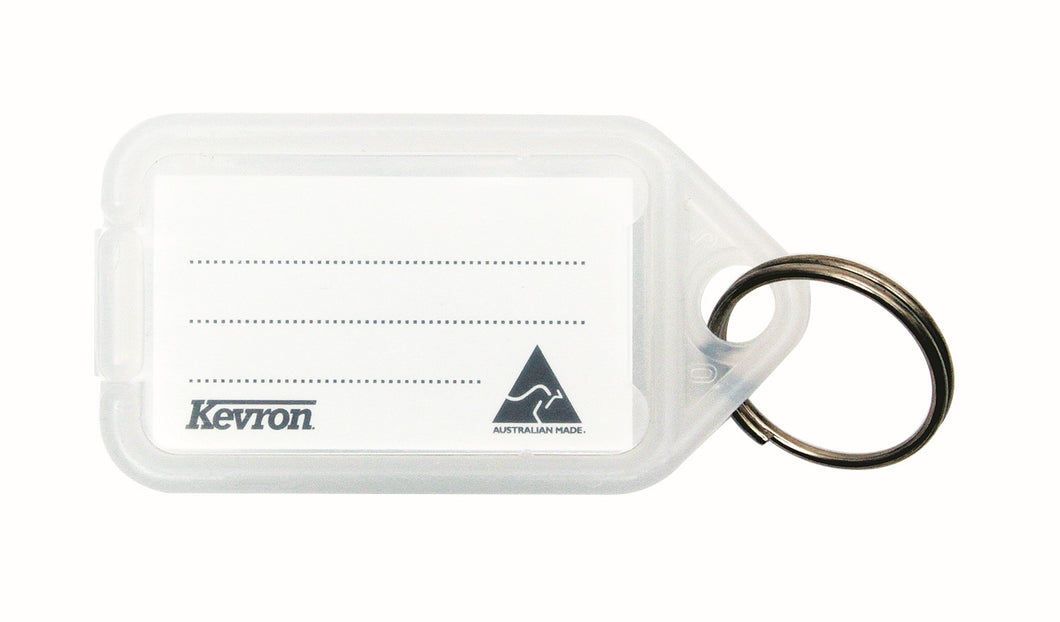 Key Tag Holder with Label - Loose Clear Kevron