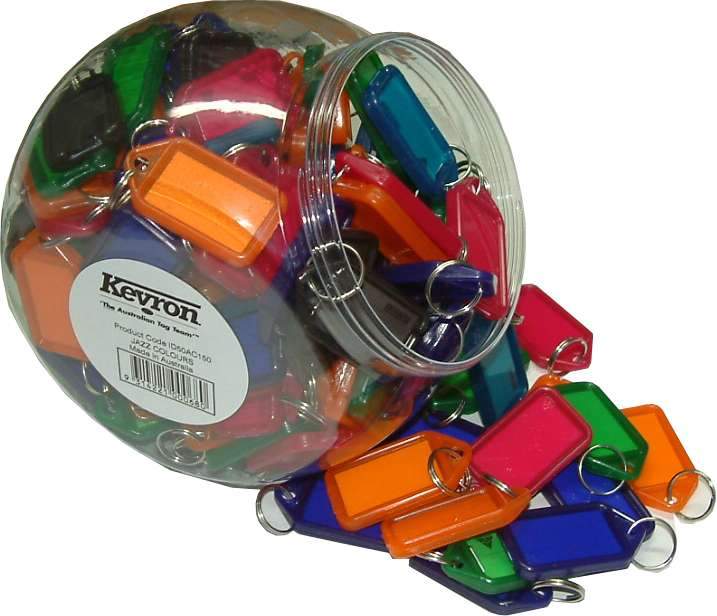 Key Tag Holders - Supermix Colours 150-pce Plastic Jar  Kevron