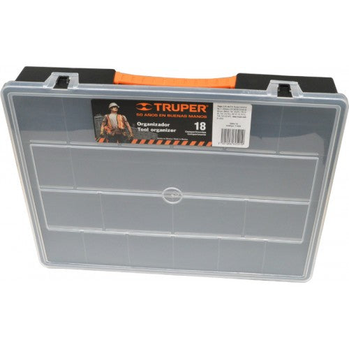 CAJA ORGANIZADORA 18 COMPARTIMENTOS 37X30X7CM TRUPER ORG-18 — Kroser