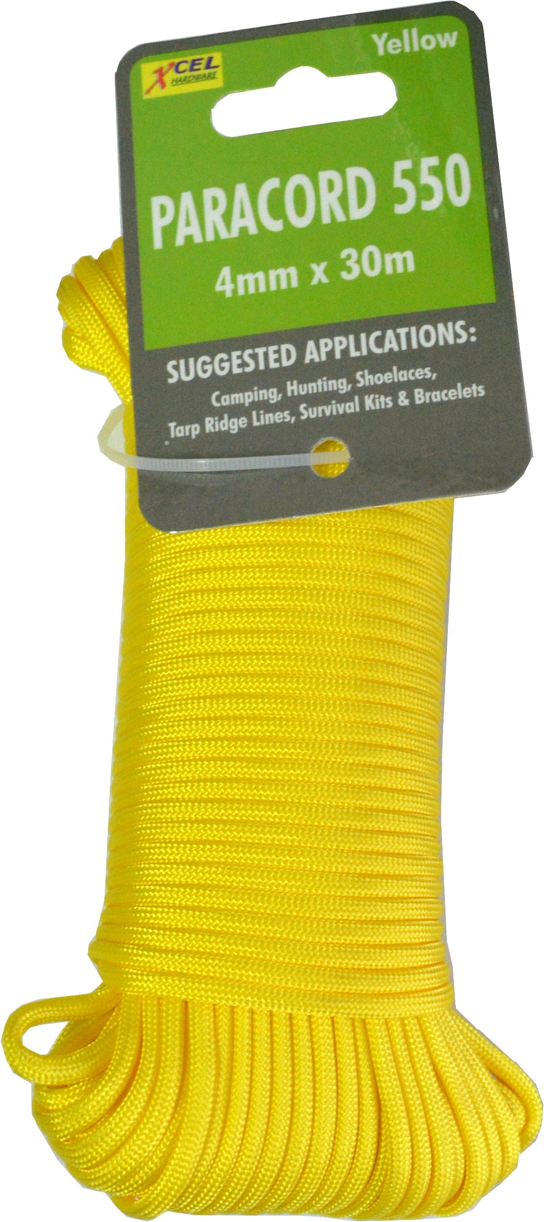 Paracord 550 - 4mm x 30m Hank Yellow Xcel