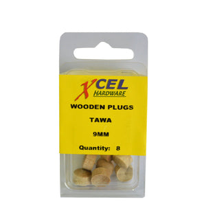 Wooden Plug Buttons - Tawa 8-pce 9mm Xcel