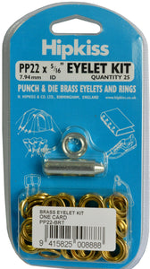 Eyelet Kit with Die & Punch 25-pce #PP22 7.94mm Hipkiss