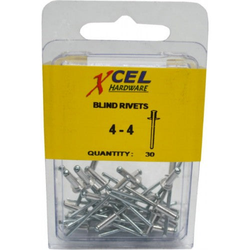 Aluminium Rivets 30-pce 73AS4-4 Prepax