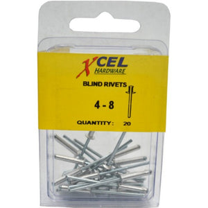 Aluminium Rivets 20-pce 73AS4-8 Prepax