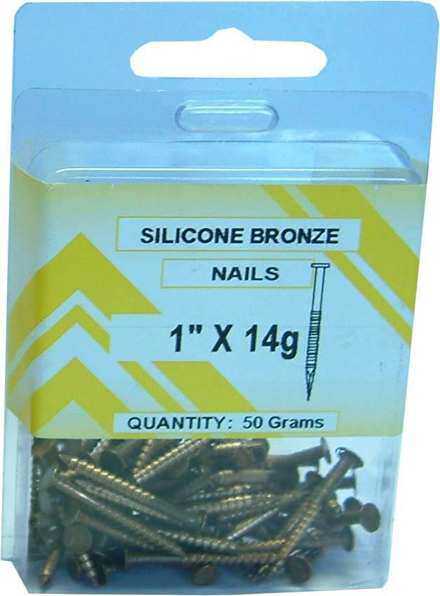 Silicone Bronze Nails 50gm 50mm x 12g Prepax