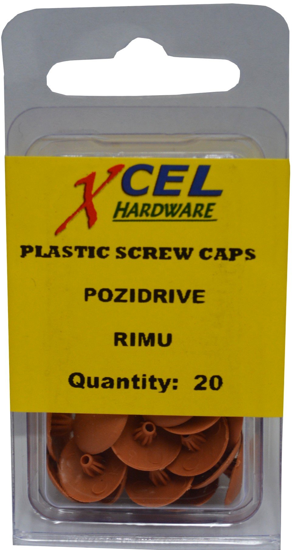 Plastic Screw Caps - Pozi 20-pce Rimu  Prepax