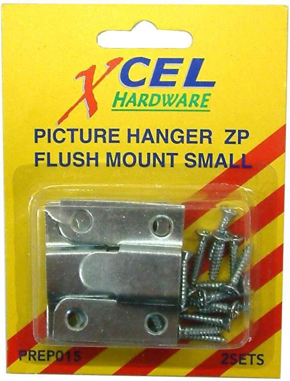 Picture Hanger Flush Mount - Plain 2-Sets  Carded Xcel