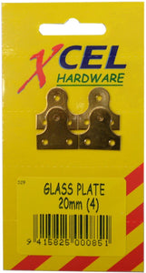 Glass Plates - Brass 4-pce 20mm Carded Xcel