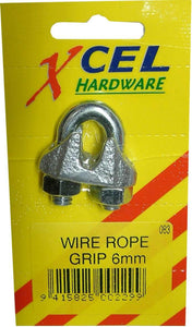 Wire Rope Grip Standard Galvanised 3mm Carded Xcel