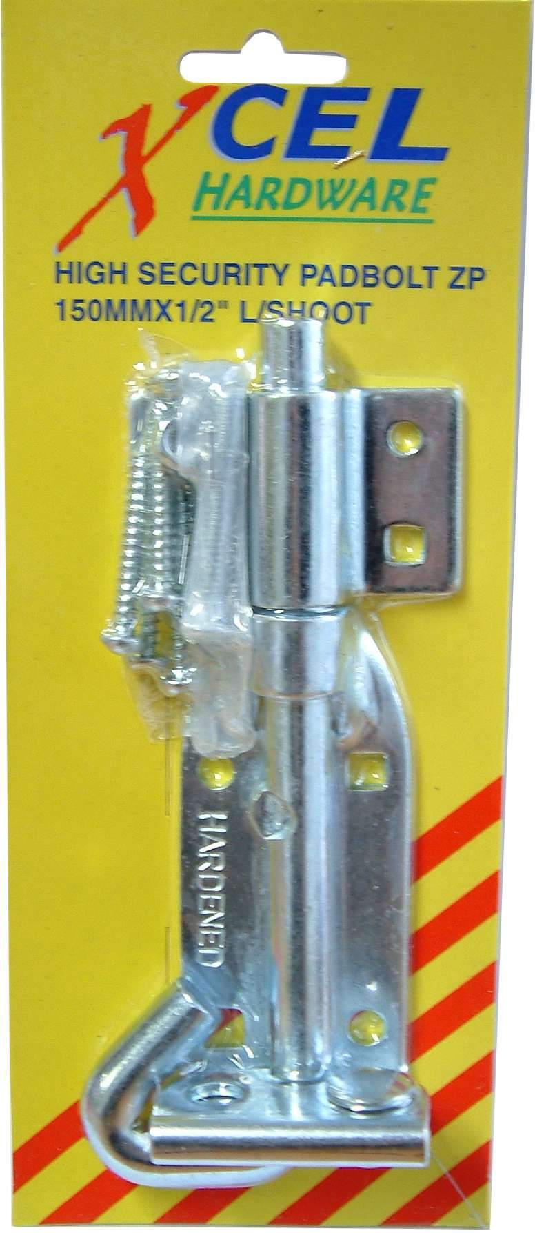 Pad Bolt - High Security ZP 150mm Carded Xcel