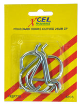 Load image into Gallery viewer, Pegboard Hooks Curved 6pce #18110 25mm Xcel