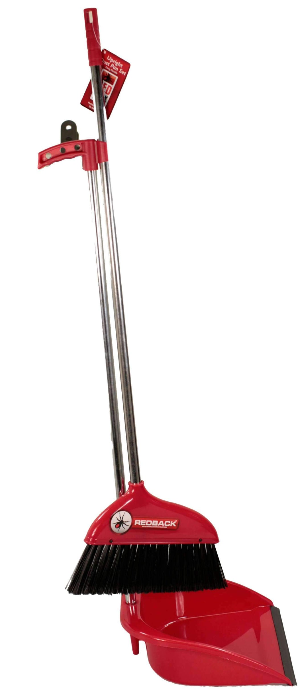 Dust Pan Set - Long Handle Pan & Broom  Redback