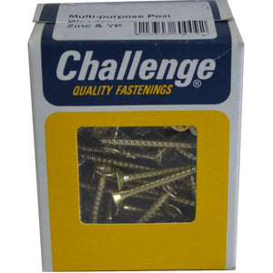 Wood Screws Countersunk Pozidrive ZP - 95pce Pack 50mm Challenge