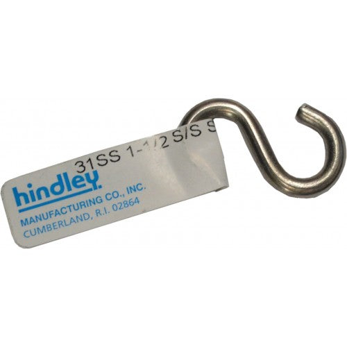 S-Hook - Stainless Steel #31SS 5mm x 38mm Tagged Hindley