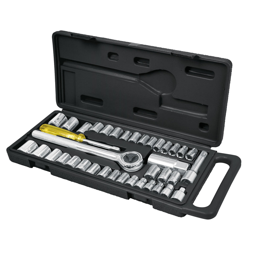 Socket Set 39-pce in Case  1/4 - 3/8 Drive #24220 Pretul