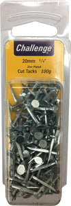 Zinc Tacks - 100gm Pack 20mm Challenge