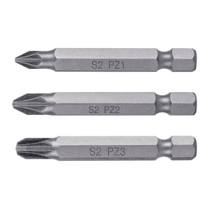 Screwdriver Bits 50mm Pozi #1 #2 #3 5pce asst 17799Truper